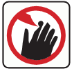 Keep hands and feet away from discharge chute